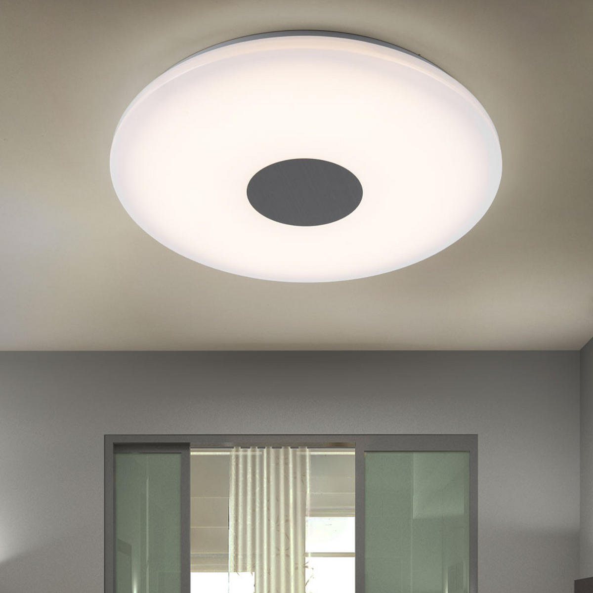 LED DECKENLEUCHTE Augustus Weiß Acryl satiniert - Weiß, Metall (47.5/47.5/5.5cm) - Globo Lighting