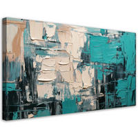 LEINWANDBILD Abstraktion Modern Türkis 120x60cm - Türkis, Textil (120/60cm) - Feeby