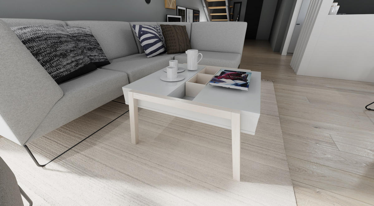 COUCHTISCH SPOT - Weiß, Holzwerkstoff (80/87/43cm) - Vox Möbel