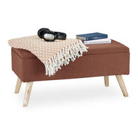 SITZBANK - Braun, Holz/Holzwerkstoff (79.5/39.5/39.5cm) - Relaxdays