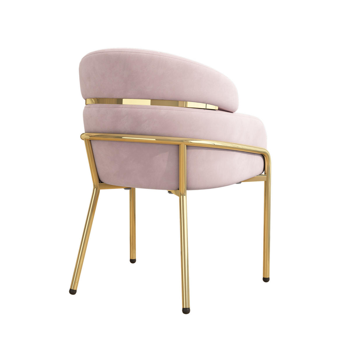 STUHL 56.9x54.5x79 cm in Pink, Samt mit Metallbeinen, Einzelstück - Pink, Textil (54.5/79/56.9cm) - Modfu