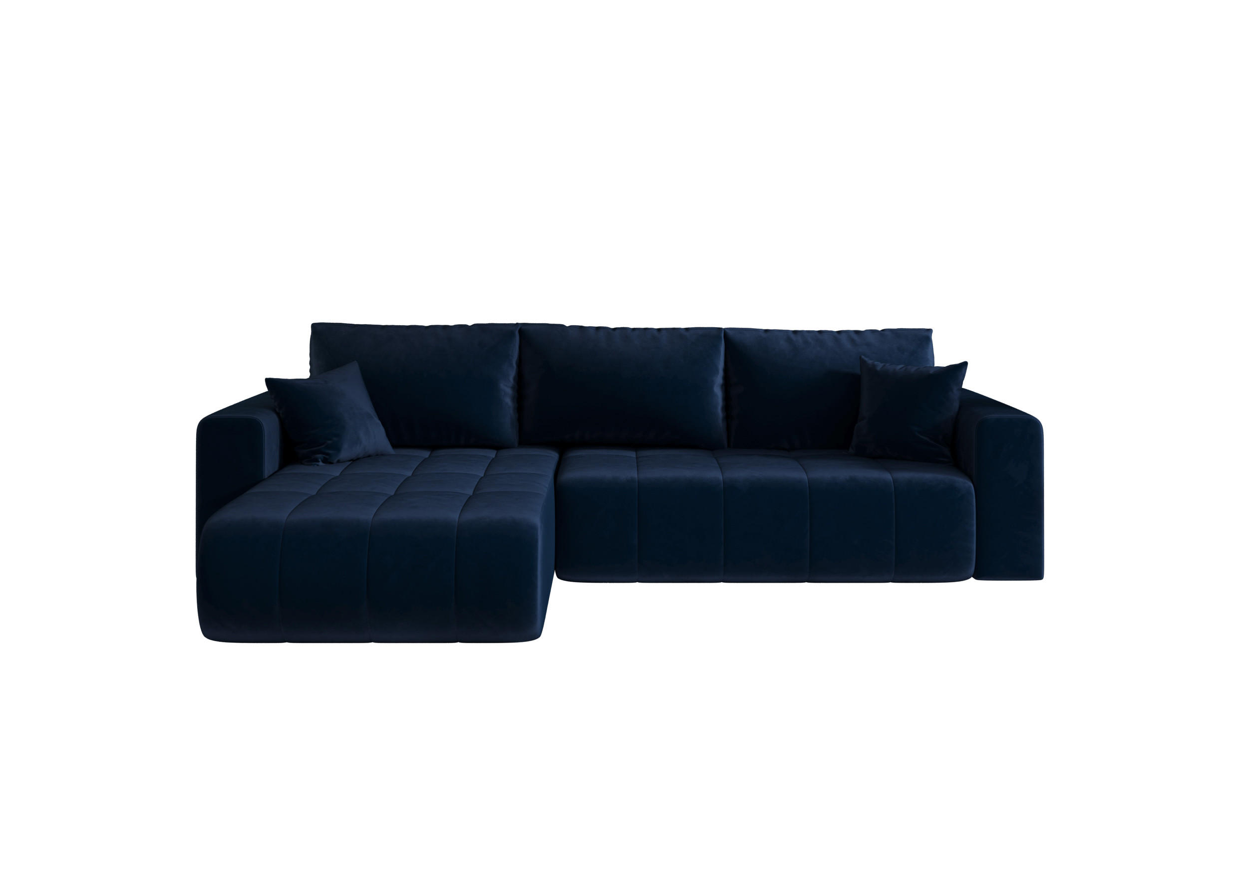 ECKSOFA mit schlaffunktion und bettkasten MILO, stoff MONOLITH, Dunkelblau, Links - Dunkelblau, Holz (280/190cm) - Kaiser Möbel