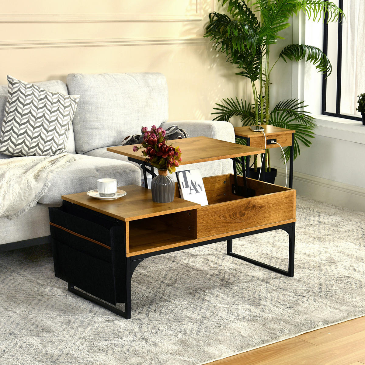 COUCHTISCH MDF in Eichenoptik - Eichefarben, Holzwerkstoff (100/48/50cm) - Meubles Cosy