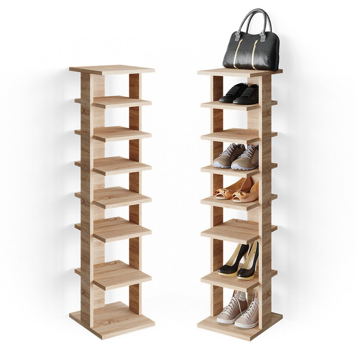 SCHUHSCHRANK Sara Sonoma 26.7 x 110 cm - Sonoma Eiche, Holzwerkstoff (26.7/110/27.7cm) - Vicco