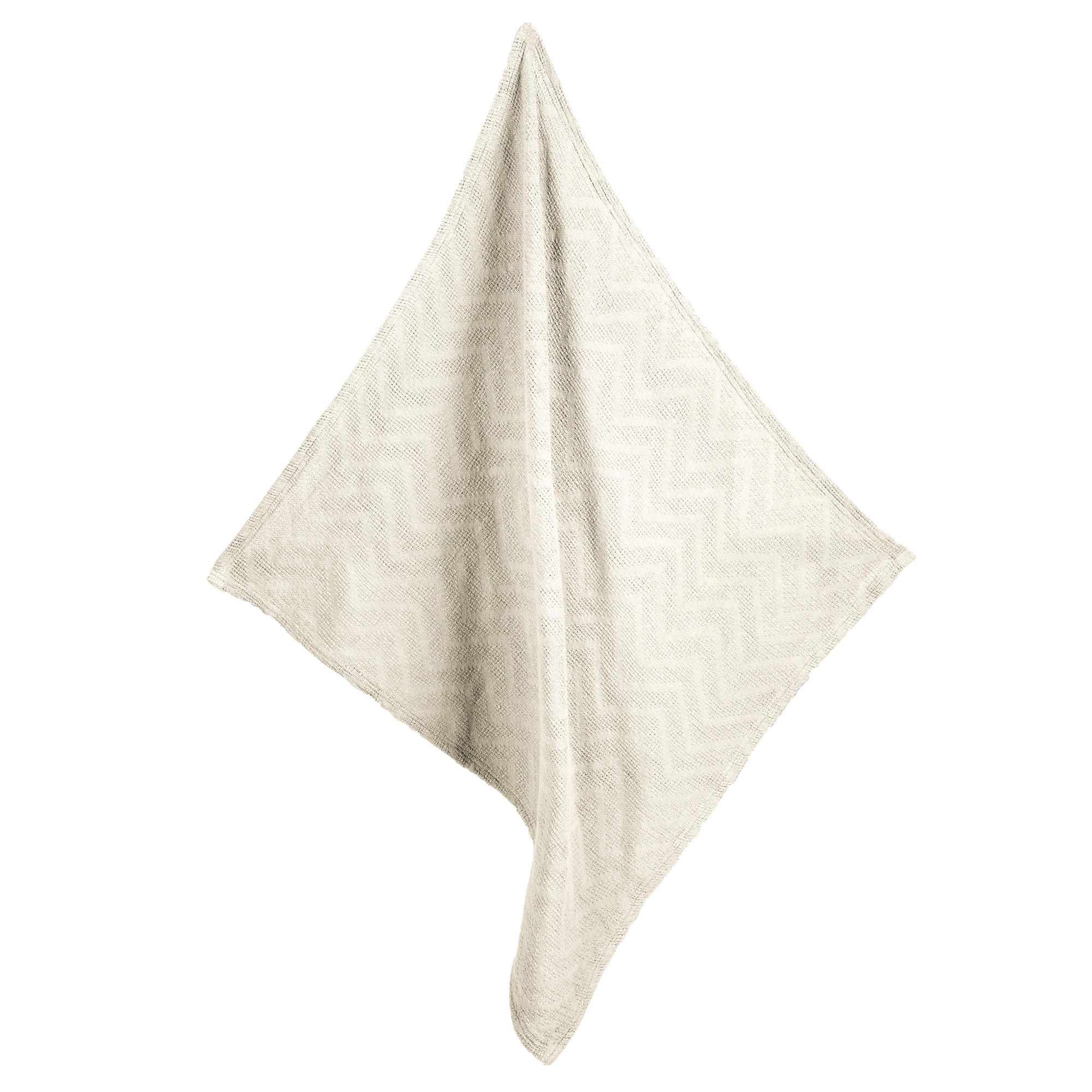 DECKE IN STRICKOPTIK 80 x 80 cm Seashells oyster - Weiß, Textil (80/80cm) - Roba