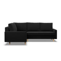 ECKSOFA MIT SCHLAFFUNKTION LINKS BLANK , Schwarz - Schwarz, Textil (223/175cm)