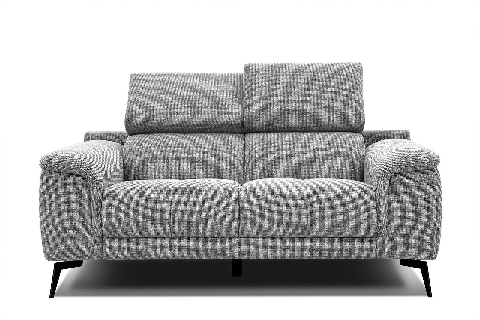 SOFA FIERO 2-Sitzer, silberfarben - Silberfarben/Schwarz, Holzwerkstoff/Textil (170/82/103cm) - Courtois Laville