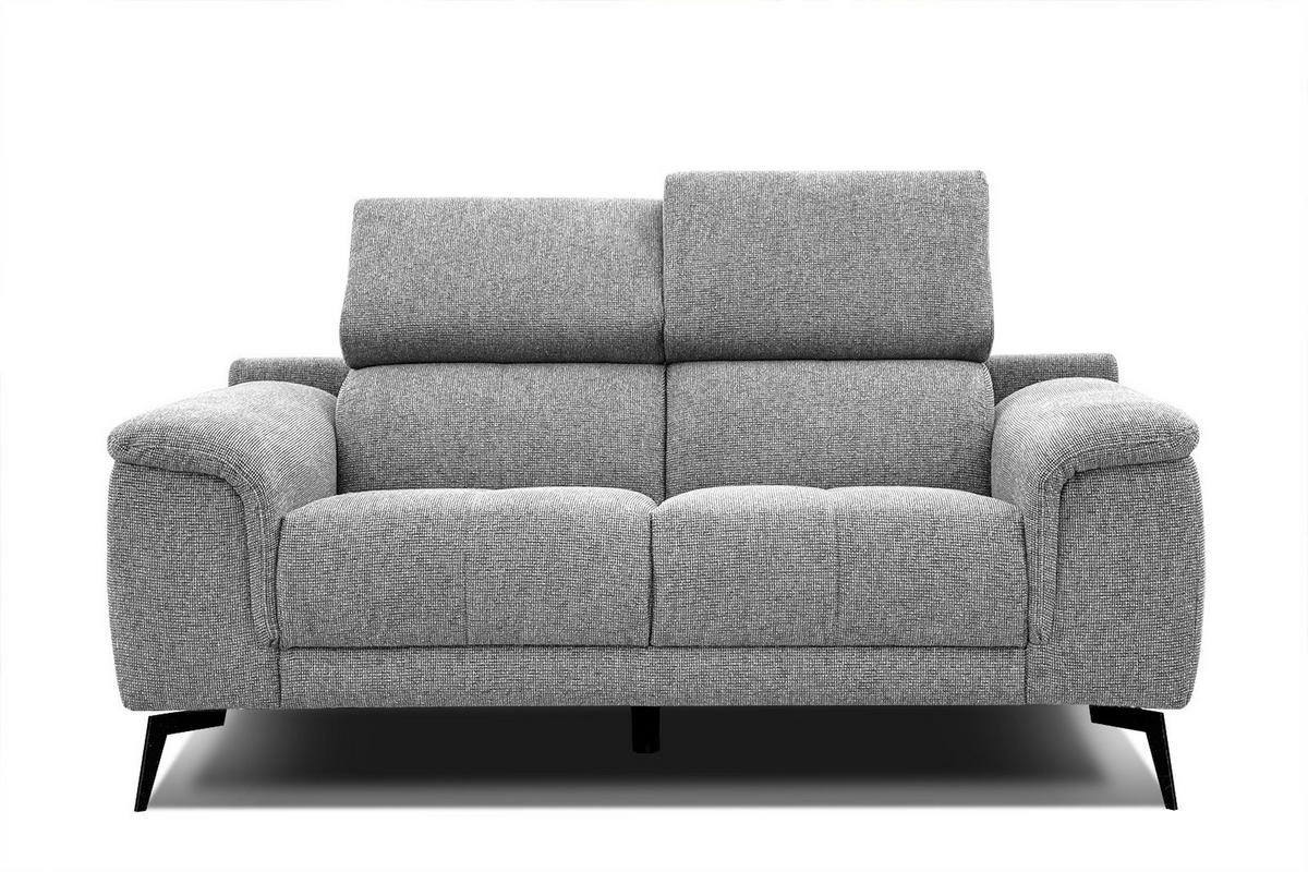 SOFA FIERO 2-Sitzer, silberfarben - Silberfarben/Schwarz, Holzwerkstoff/Textil (170/82/103cm) - Courtois Laville