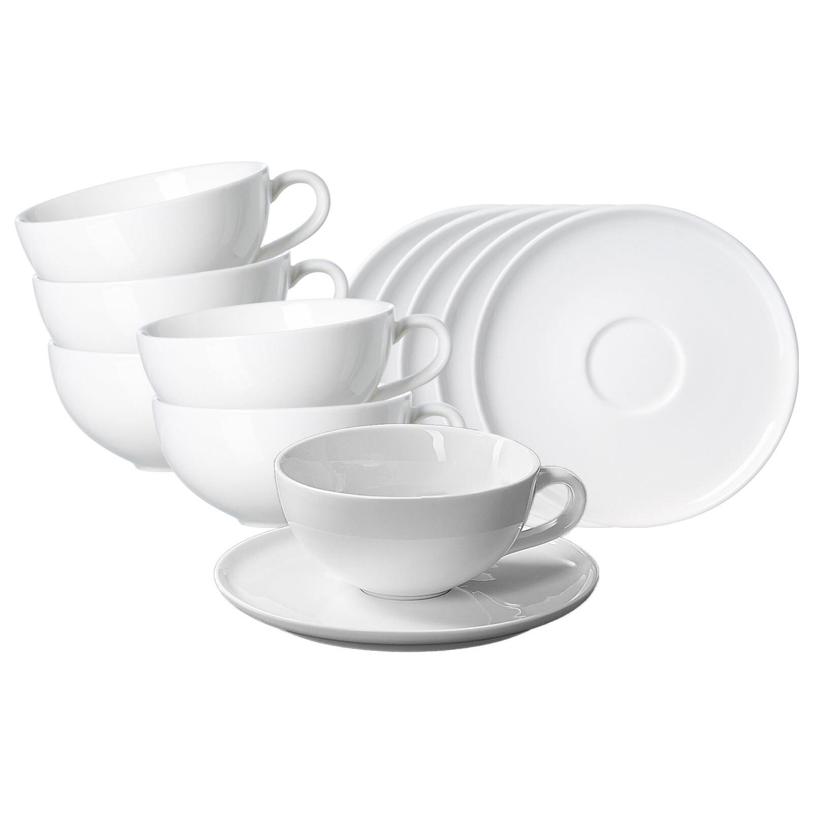 TEETASSEN MIT UNTERTASSEN Skagen weiß 180 ml 6er Set - Weiß, Keramik (14/7/14cm) - Ritzenhoff Breker