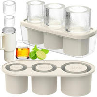 EISWÜRFELFORM Silikon mit Deckel für 40 Oz Becher - Creme, Kunststoff (1/1/1cm)