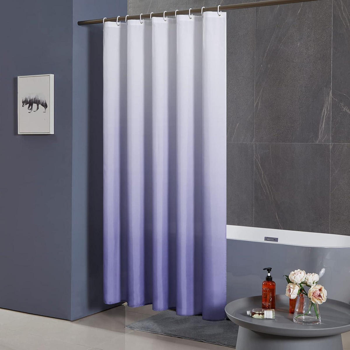 DUSCHVORHANG Textil 200 x 200 cm Violett - Multicolor, Textil (200/200cm)