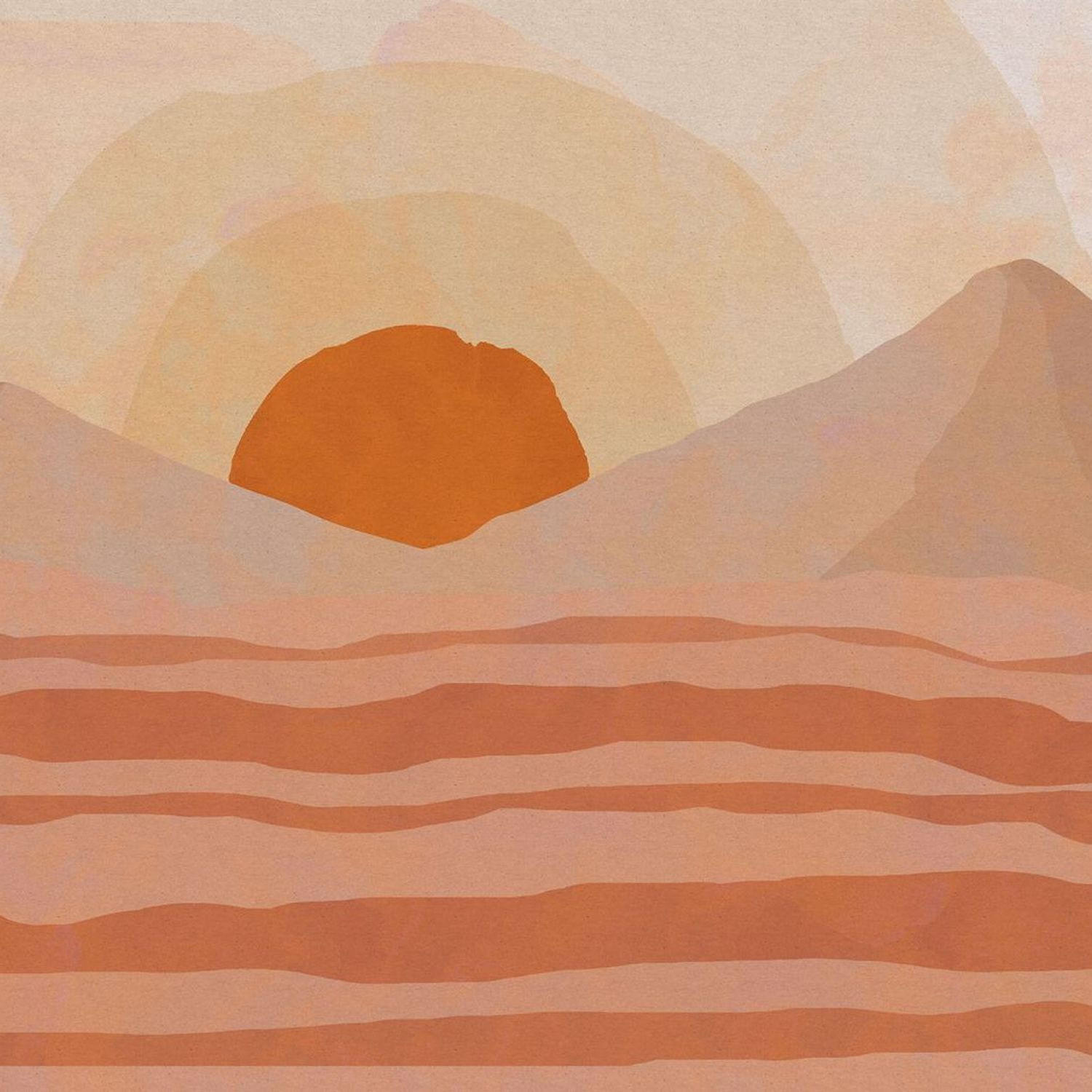 FOTOTAPETE Landschaft 400 x 280 cm - Terracotta, Papier (400/280cm) - Sanders & Sanders