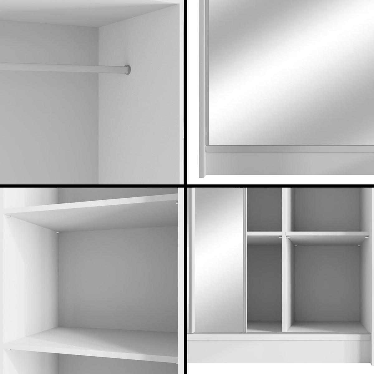 KLEIDERSCHRANK AMOHA - 150 cm - Weiß - Weiß, Holzwerkstoff (150/215/61cm) - ALTDECOR