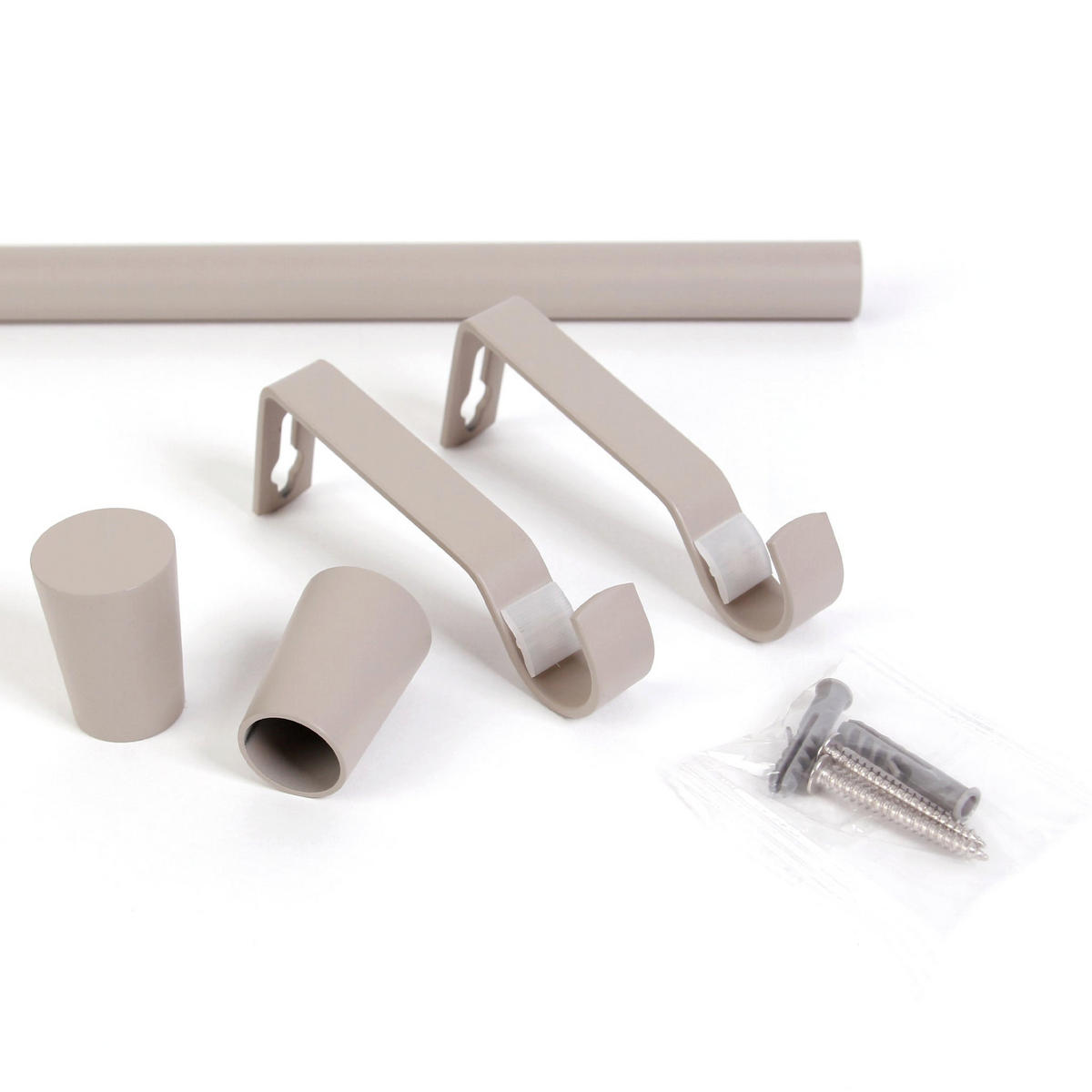 GARDINENSTANGE 1-lauf Kegel - Beige, Metall (320cm) - Deco-Raum