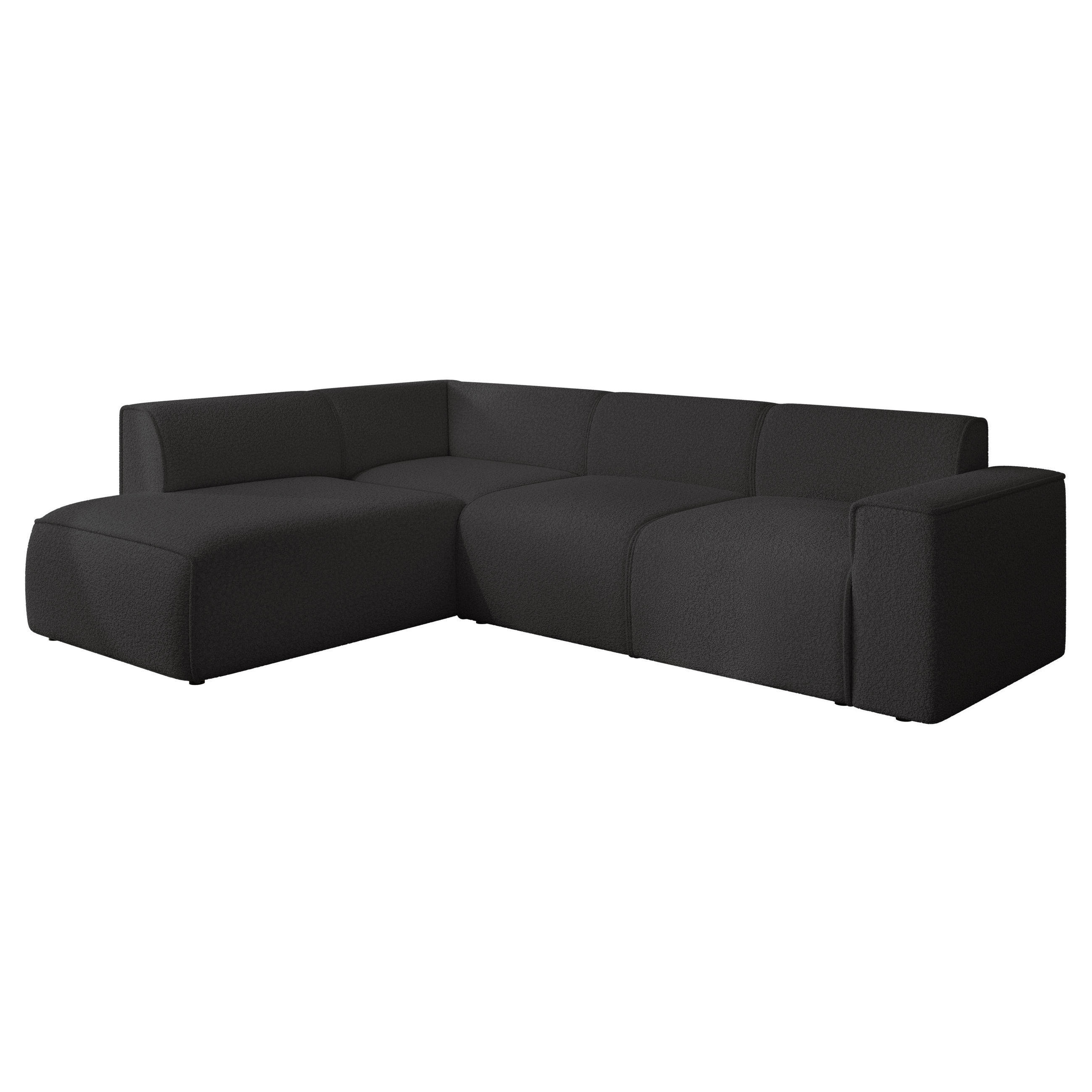 ECKSOFA ZAVO Feiner Mischstoff in Anthrazit - Anthrazit, Holzwerkstoff/Kunststoff (310/218cm) - Idohome
