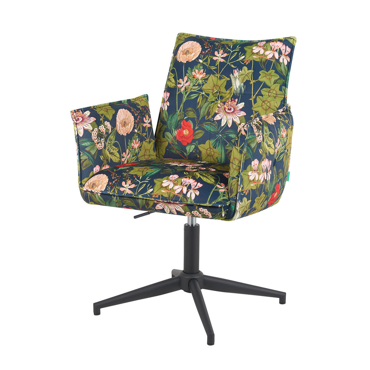 BÜROSTUHL Mika-Till - Multicolor/Schwarz, Textil/Metall (60/85/63cm) - DUBI Möbel