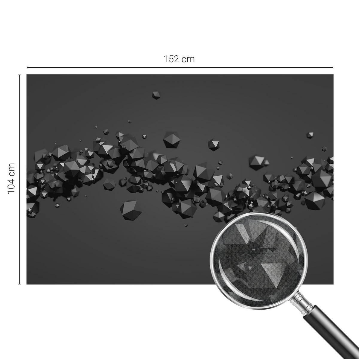 FOTOTAPETE 152x104 cm - Schwarze Klumpen - Weiß, Textil (152/104cm) - Wallfluent