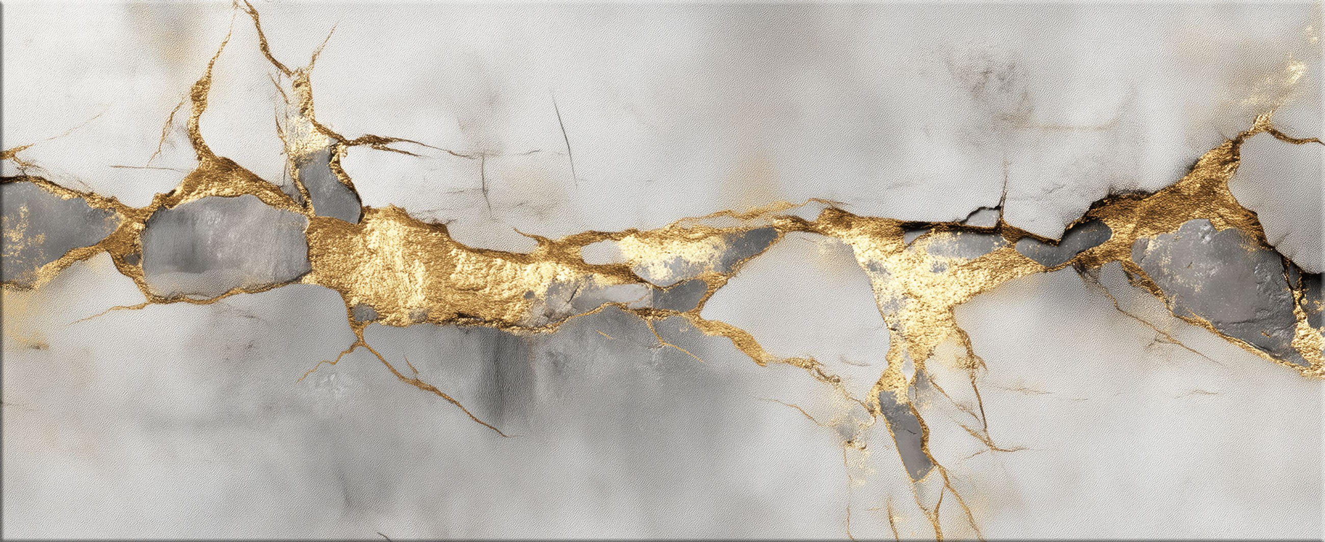 GLASBILD 125x50 cm abstrakt grau gold - Anthrazit, Glas (125/50cm) - artissimo