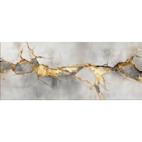 GLASBILD 125x50 cm abstrakt grau gold - Anthrazit, Glas (125/50cm) - artissimo