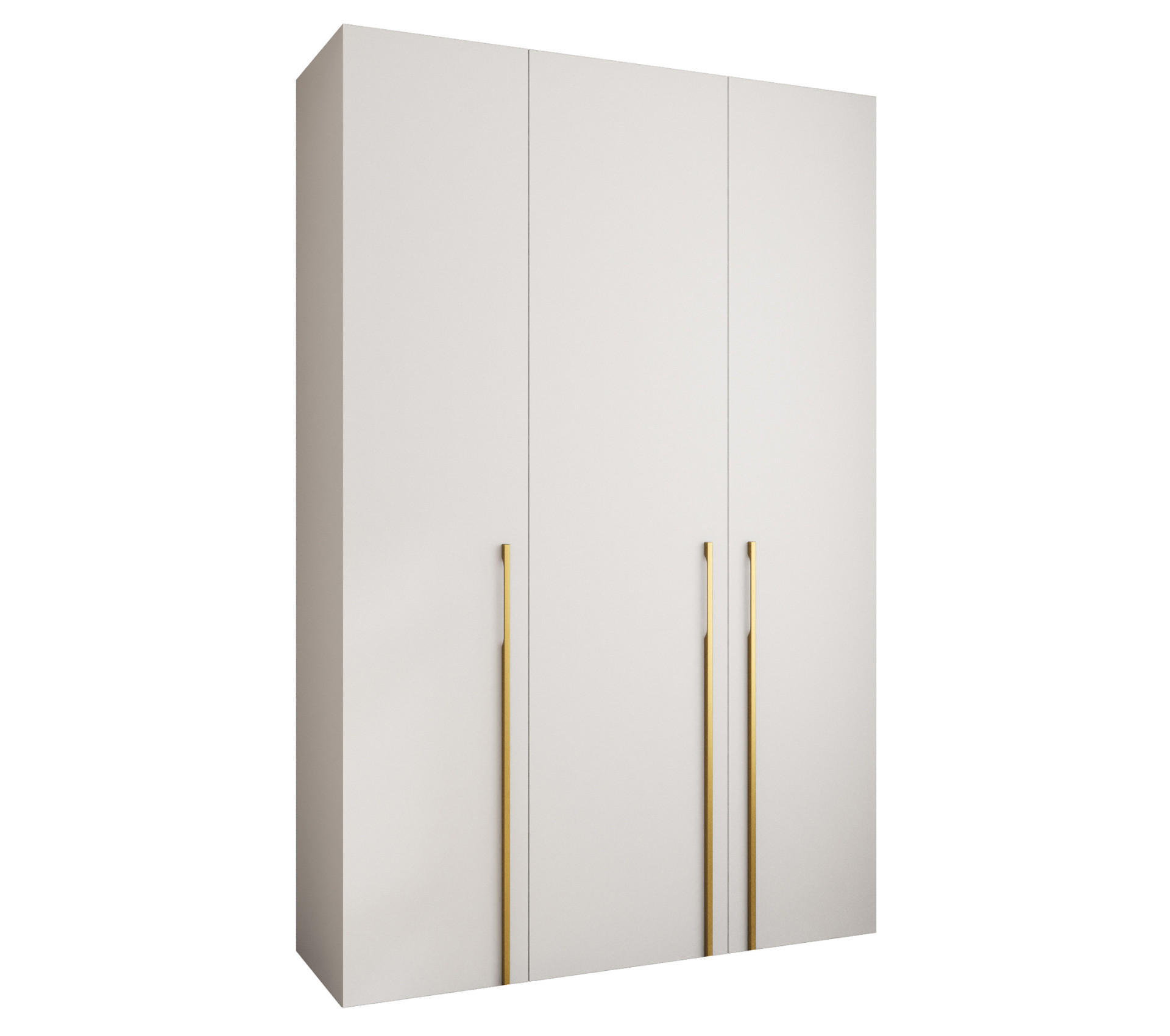 DREHTÜRENSCHRANK 245,5/160/50 3-türig - Goldfarben/Weiß, Holz/Metall (160/245.5/50cm) - Abiks Möbel