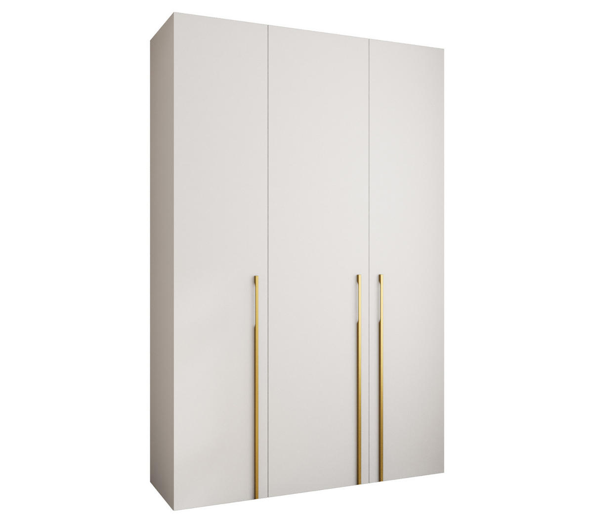 DREHTÜRENSCHRANK 245,5/160/50 3-türig - Goldfarben/Weiß, Holz/Metall (160/245.5/50cm) - Abiks Möbel