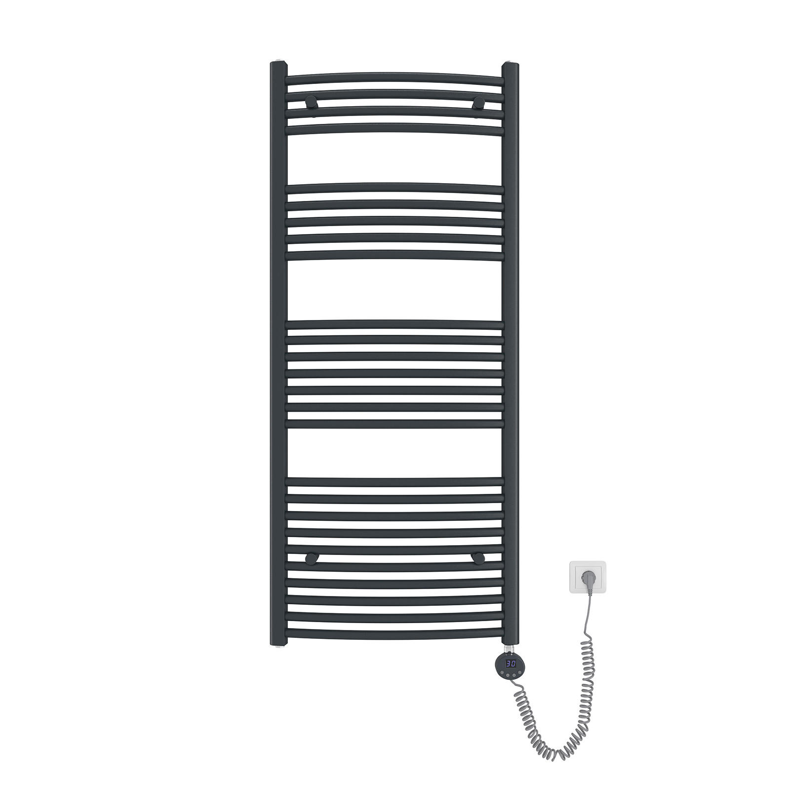 HEIZKÖRPER Elektrisch gebogen 140/60/5,6 cm - Anthrazit, Metall (60/140/5.6cm) - EMKE