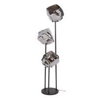 STEHLEUCHTE Rock Silber 50/50/165 cm - Silberfarben, Glas (50/50/165cm) - Hoyz Collection
