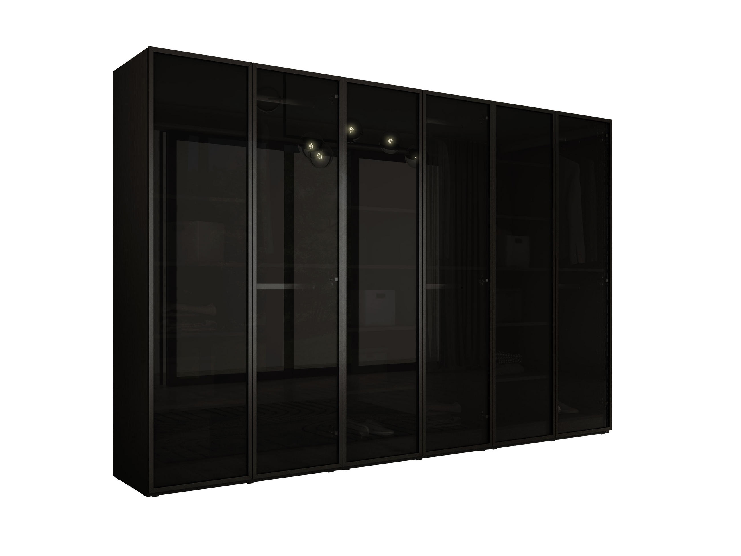 3XE Living Kleiderschrank, Graphit, Schwarz 300x200x51 cm