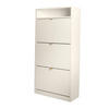 SCHUHSCHRANK Mia, Kaschmir mit goldenem Griff - Kaschmir/Goldfarben, Holzwerkstoff (60/125/24cm) - Bettso