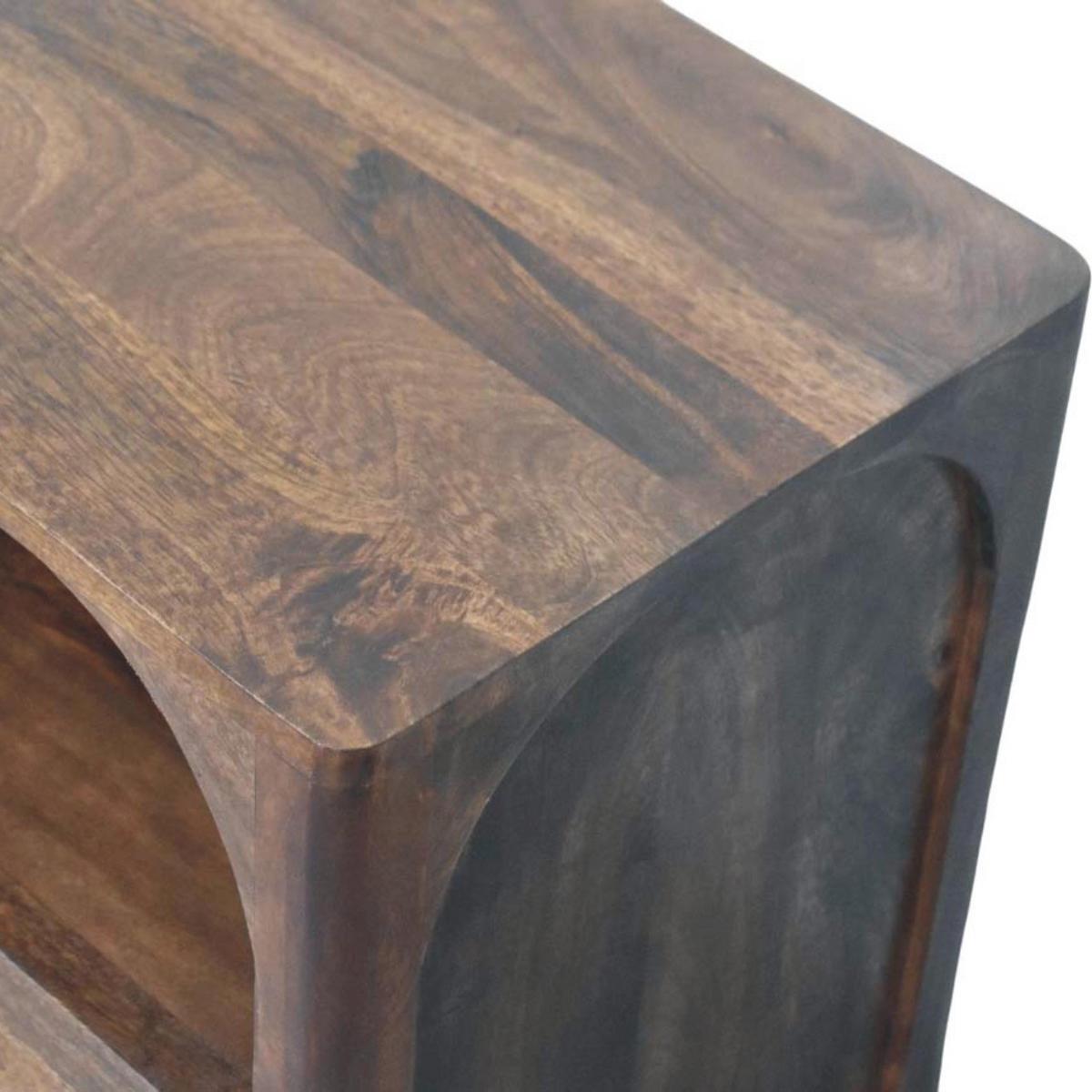 NACHTTISCH mit Roasted-Almond-Finish, 1 Schublade, 1 offene Ablage, sanftes Braun. - Goldfarben/Braun, Holz/Metall (45/55/35cm) - Artisan Furniture