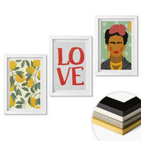 WANDBILDER 3er-Set - 20x30 cm Weißer Rahmen - Lemons LOVE Porträt von Frida - Weiß, Kunststoff (20/30cm) - ArtPrintCave