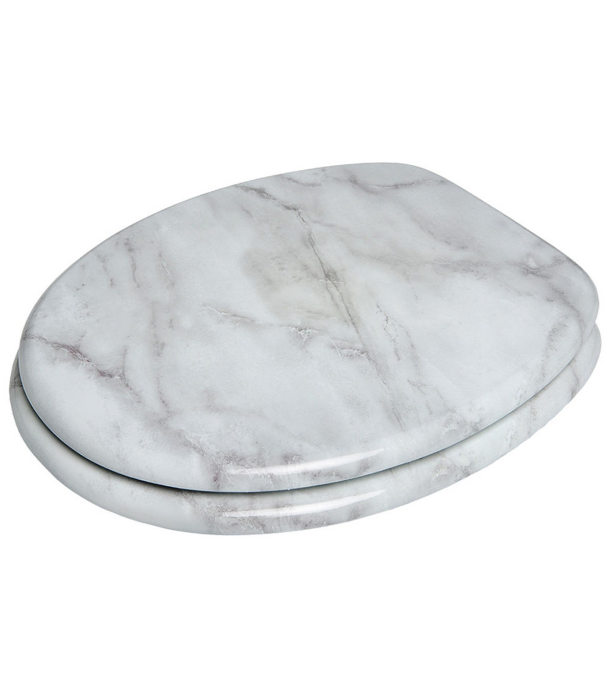 WC-SITZ Marmor - Grau, Holzwerkstoff (38/6/47cm) - Sanilo