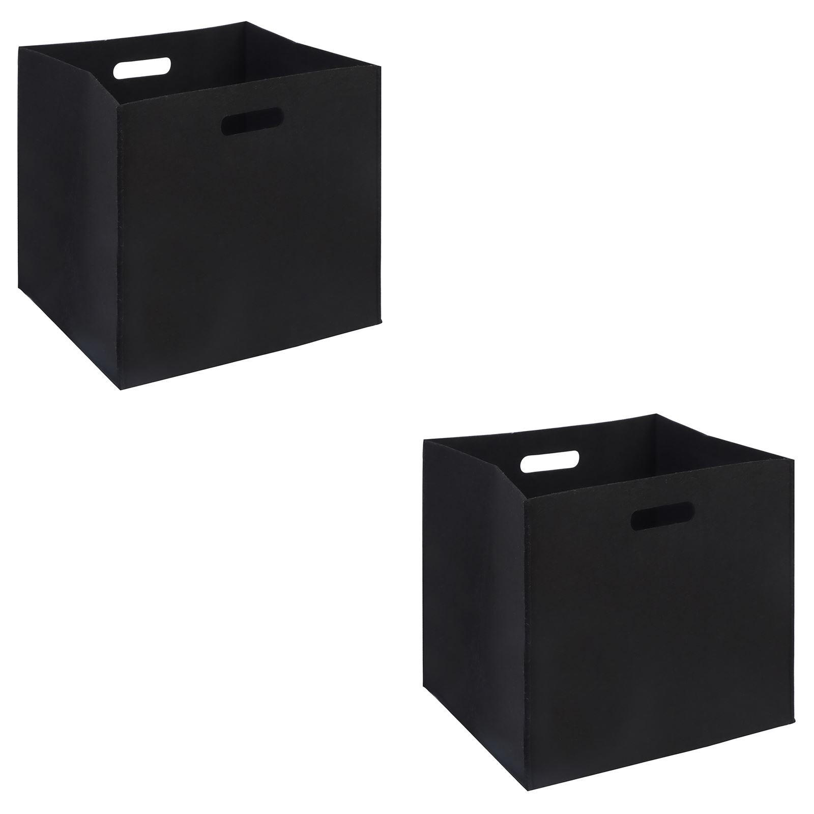 FALTBOX FELT 2ER-SET - Schwarz, Textil (32/32/32cm) - IDIMEX