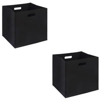 FALTBOX FELT 2ER-SET - Schwarz, Textil (32/32/32cm) - IDIMEX