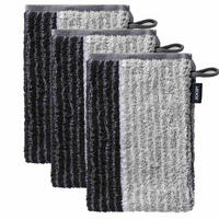 WASCHLAPPEN Unisex Signature Lines Grau 3er Pack Baumwolle - Schwarz, Textil (16/22cm) - Joop!