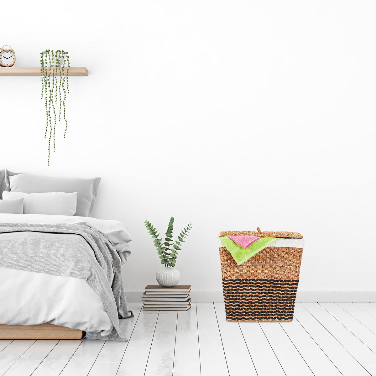 WÄSCHEKORB - Multicolor, Textil/Metall (50/50/40cm) - Relaxdays