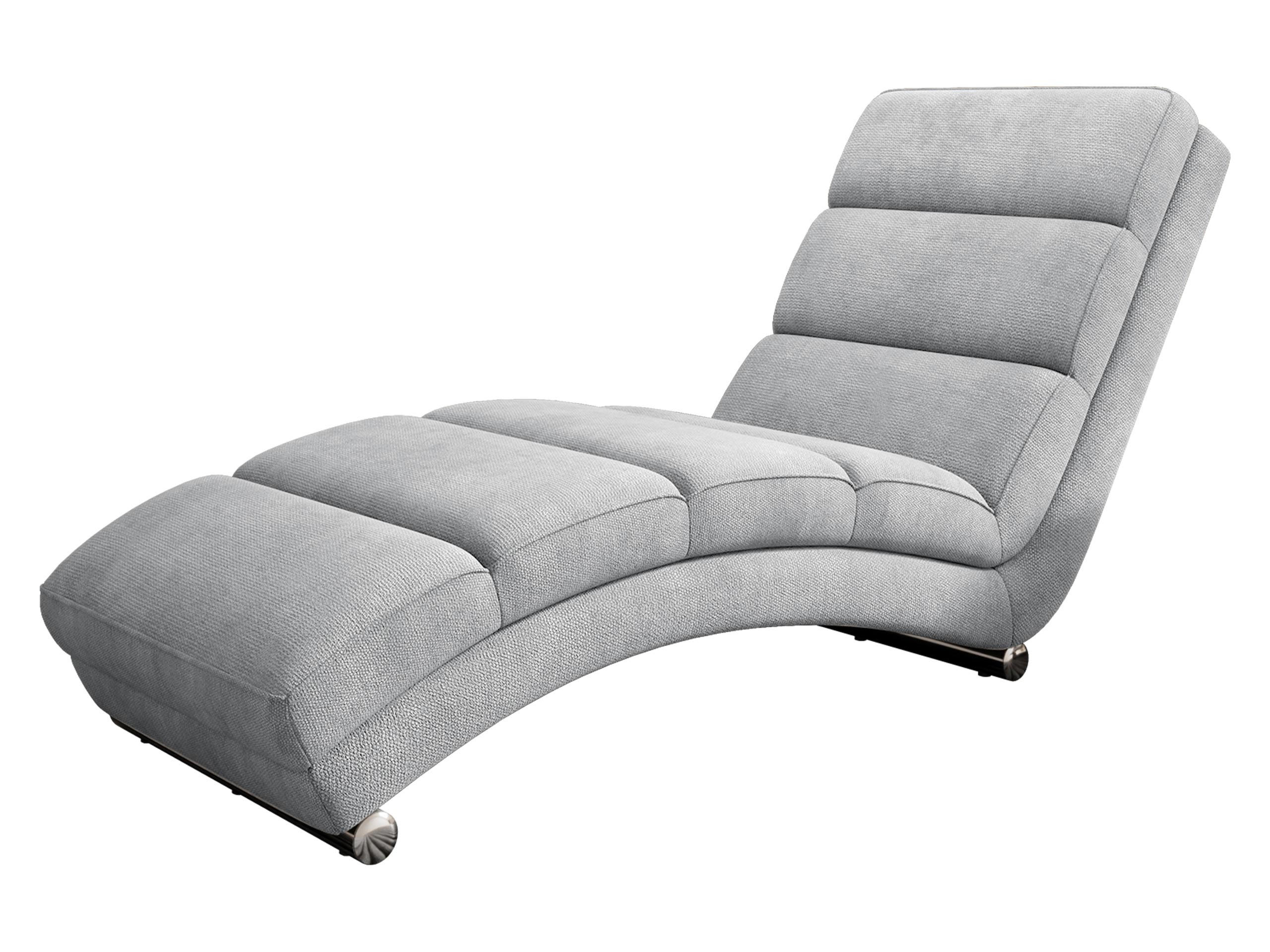 RELAXLIEGE Holiday - Chromfarben/Hellgrau, Holz/Textil (62/84/180cm) - MIRJAN24