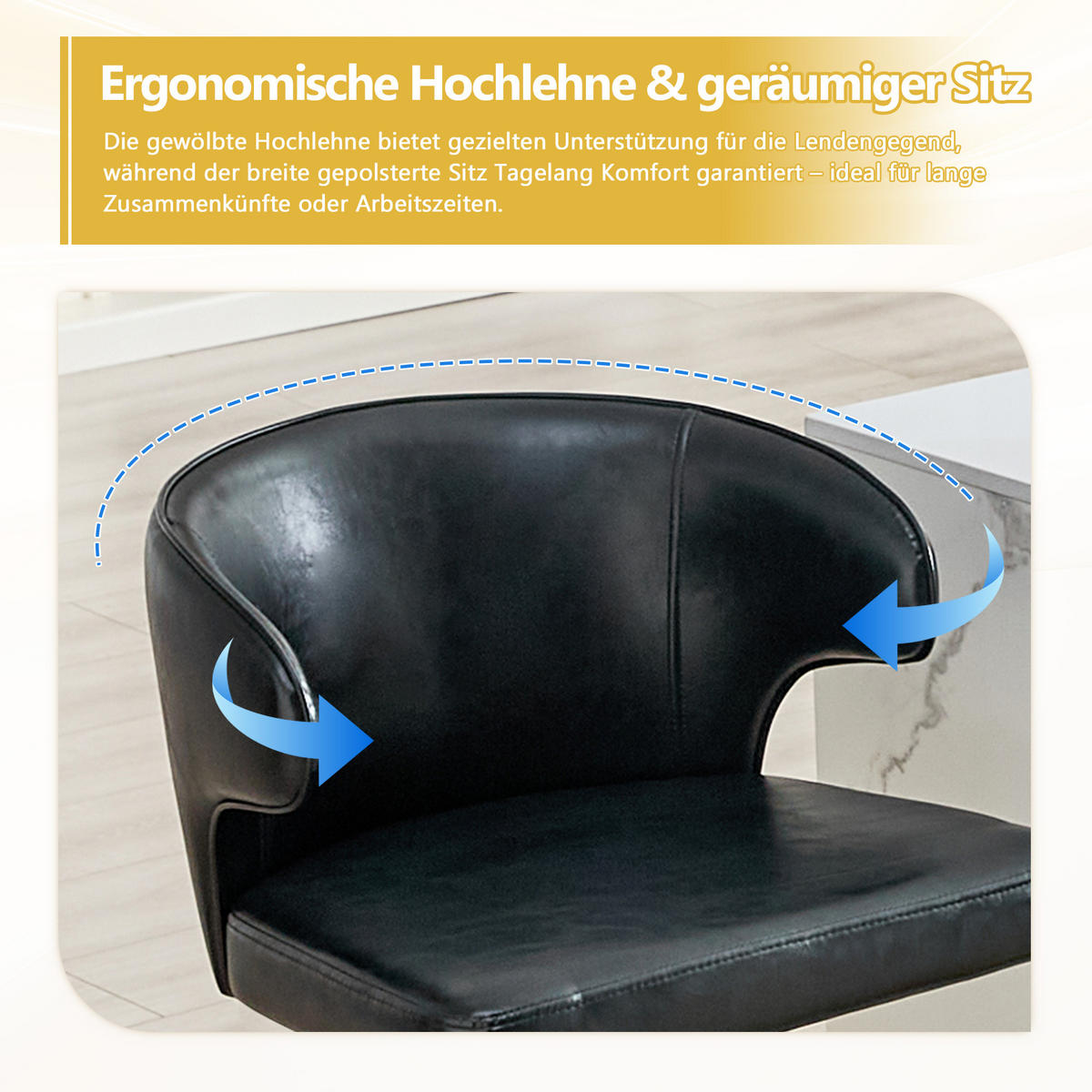 BARHOCKER DE-36724 2er-Set höhenverstellbar mit 360°-Drehung Schwarz - Schwarz, Metall (45/110/49.7cm) - ComfortXL