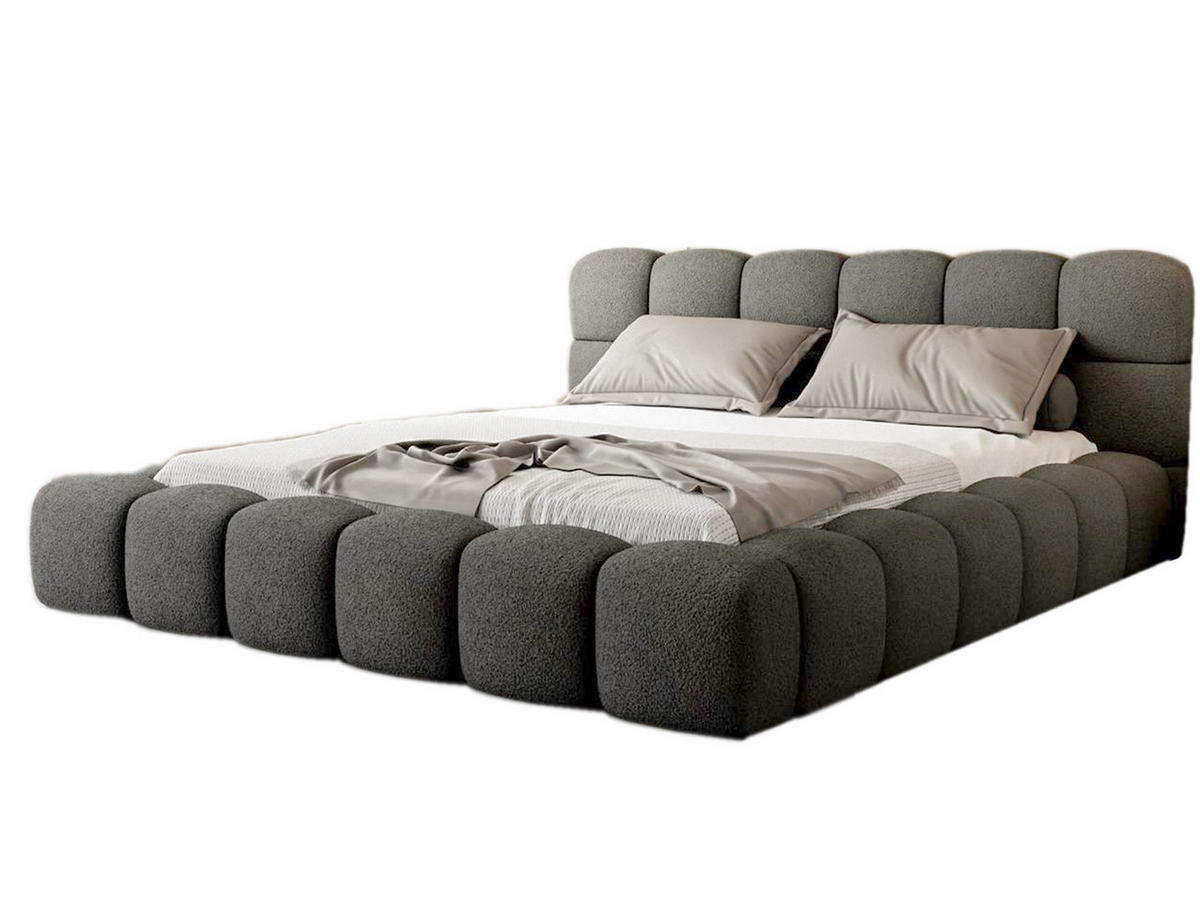 POLSTERBETT Bizu Bettkasten, Lattenrost 160x200 Graphit - Grau, Holzwerkstoff (200/200cm) - Compleo24