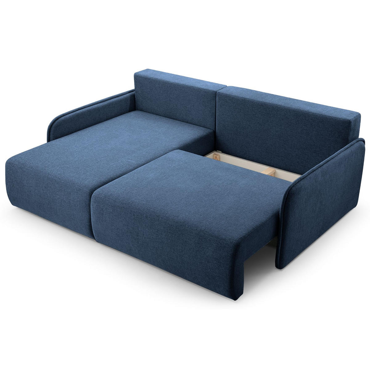 ECKSOFA Netarro, Marineblau Chenille, linksseitig - Schwarz/Dunkelblau, Kunststoff/Textil (198/147cm) - Selsey