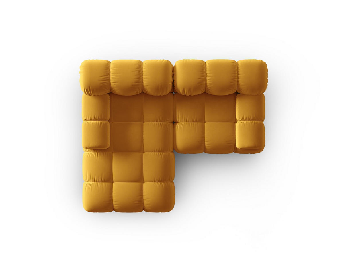 MODULARES-ECKSOFA links Bellis aus Samt gelb 3 Sitzplätze - Gelb, Textil (157/191cm) - Micadoni