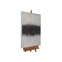 RUČNE MAĽOVANÝ AKRYLOVÝ OBRAZ 75/100 cm, sivý, abstraktný geometrický motív - sivá, textil (75/100cm) - KUNSTLOFT