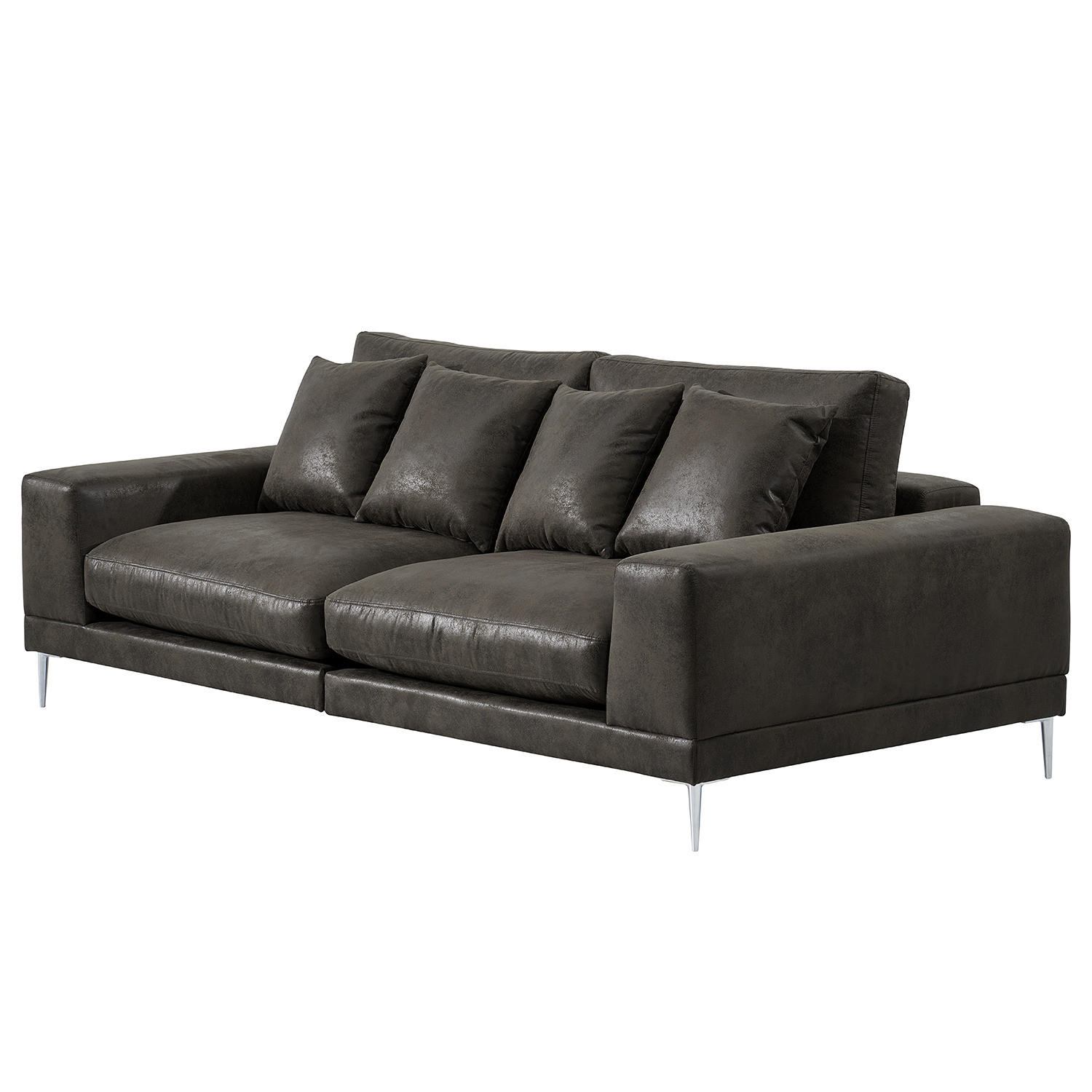 3-SITZER SOFA - Anthrazit, Textil (243/92/103cm) - home24