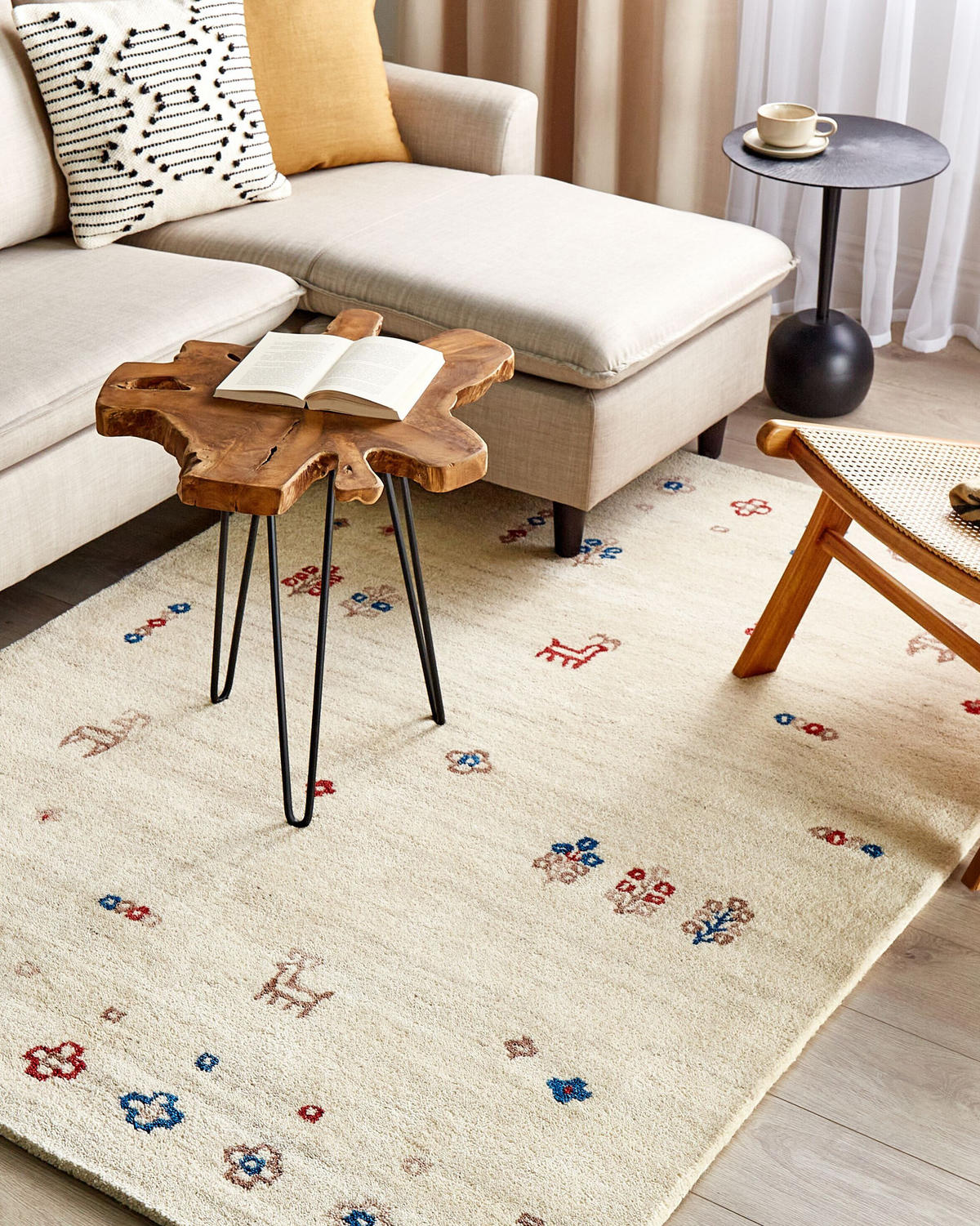 TEPPICH geflochten Suluca 200/140 cm - Beige, Textil (140/200cm) - Beliani