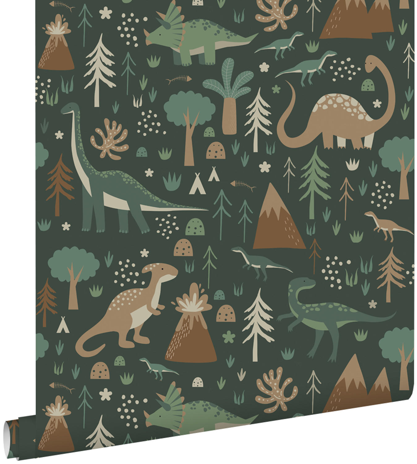 TAPETE Dinosaurier 53 cm x 10.05 m - Grün, Papier (53/0.1cm) - ESTAhome