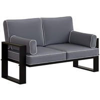 LOUNGESOFA 2-Sitzer Verdino mit Metallrahmen 150 cm dunkelgrau - Dunkelgrau, Metall (150/90/87cm) - Beautysofa