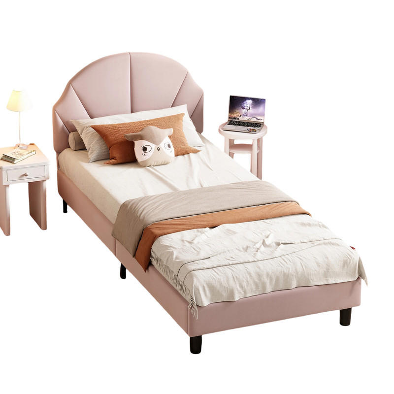 POLSTERBETT 90/200 cm Rosa mit gepolstertem Kopfteil - Rosa, Holz (90/200cm) - SHOPENTRA
