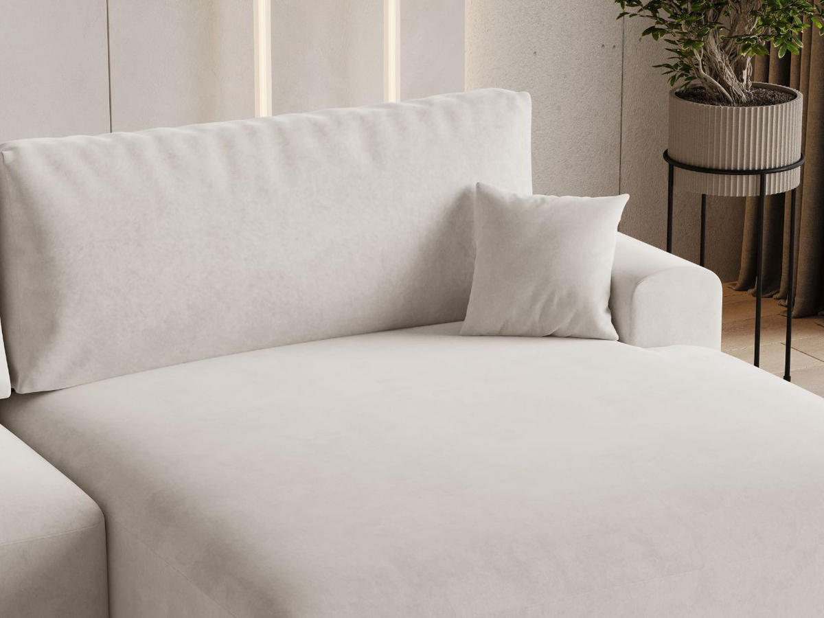 ECKSOFA Serene Ecru Rechts - Ecru, Holz/Textil (145/259cm) - Graingold