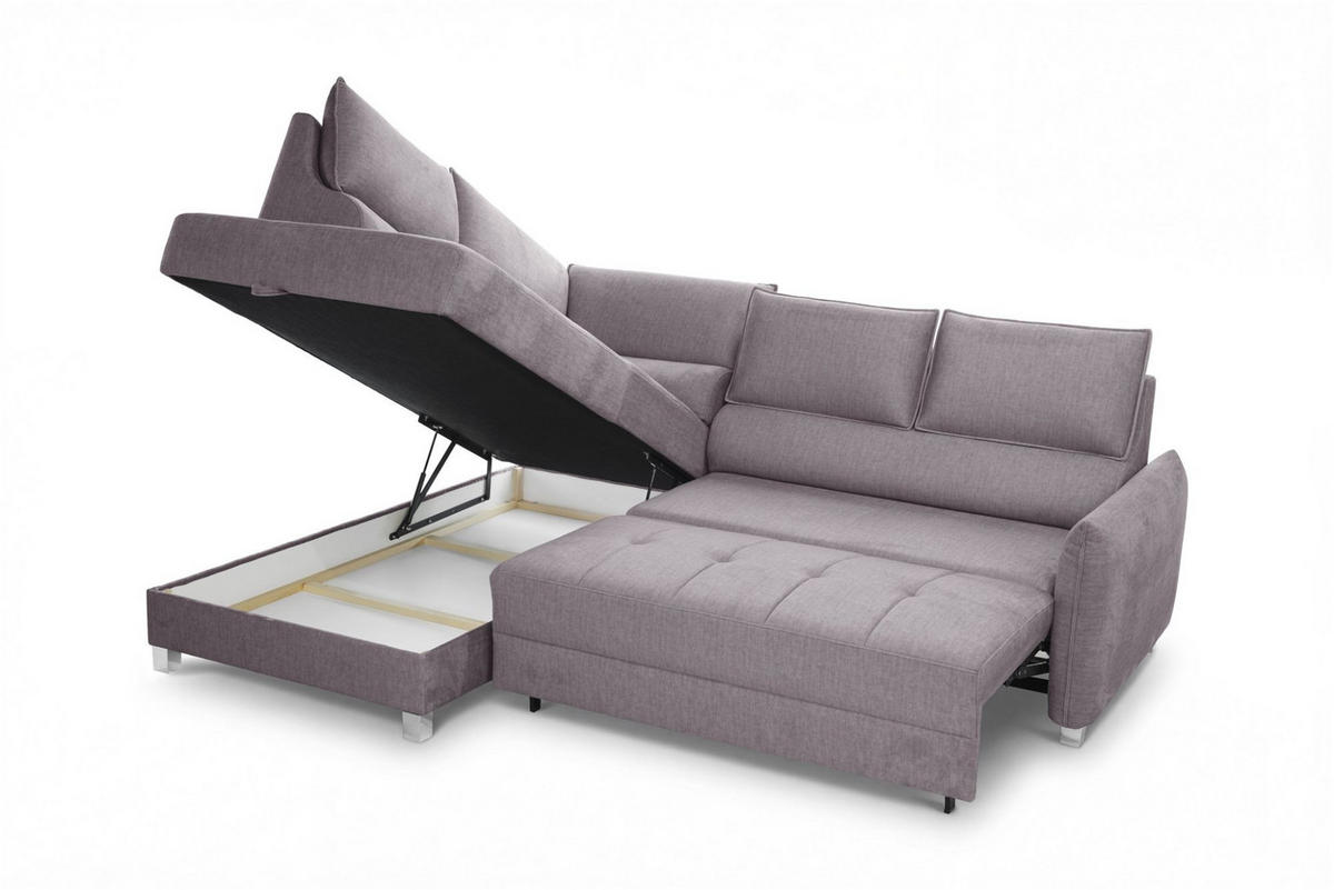 ECKSOFA Marno In Chill Me - Hellgrau, Holzwerkstoff/Textil (200/260cm) - Fun Möbel