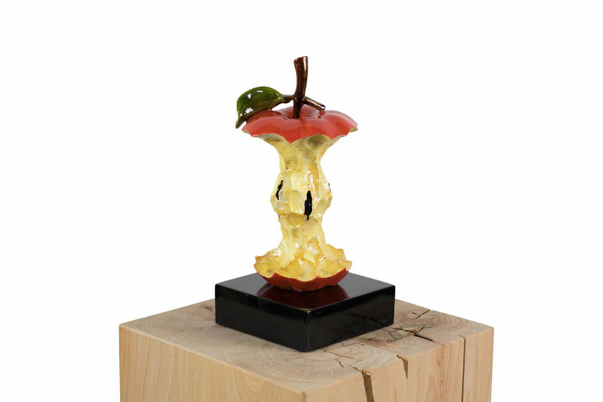 SKULPTUR Gold 15/30 cm - Rot/Goldfarben, Stein (1.9/30/15cm) - KUNSTLOFT